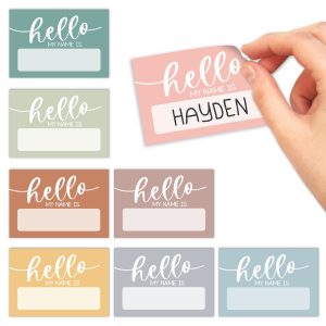 Name Tag Stickers | Set of 56 | Classroom Supplies - Colorful Hello